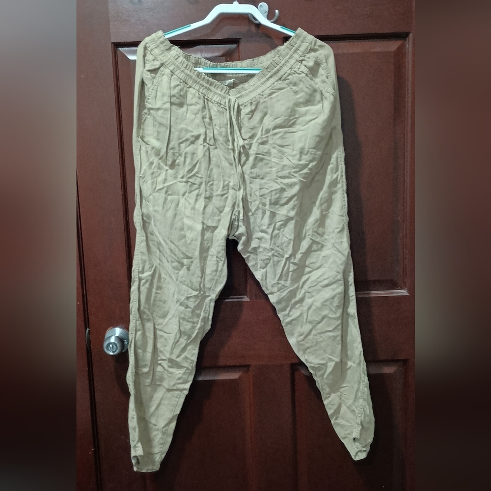 Caslon 100% Linen Natural Color Pants Size 14W